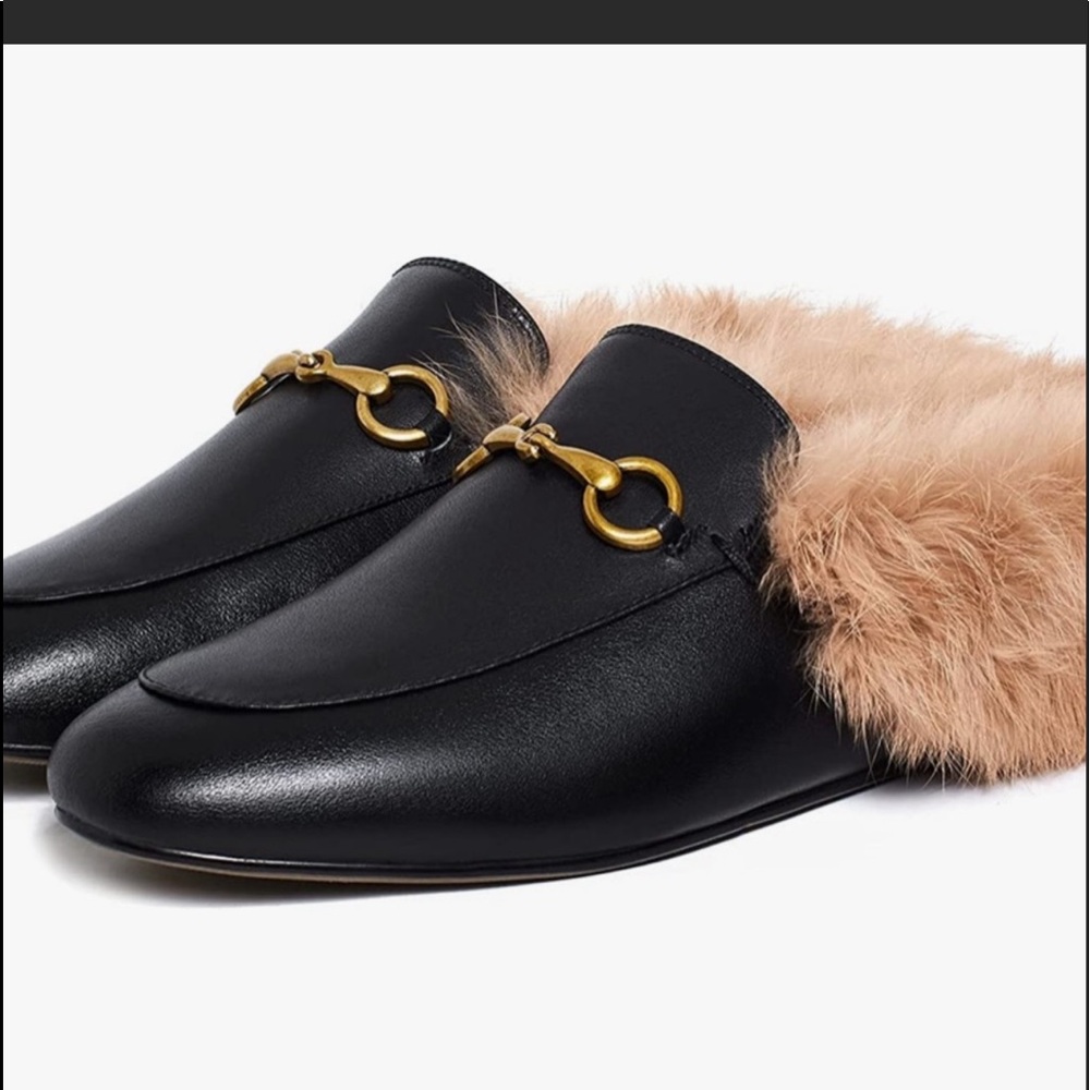 BRAND NEW ~ ROBERTO CAVALLI FAUX FUR LINED MULES